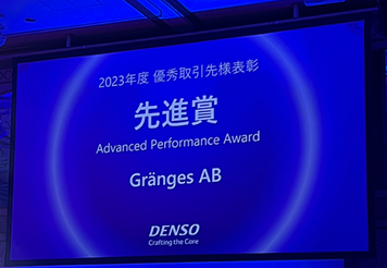 Gränges is granted the Advanced Performance Award in Nagoya, Japan.