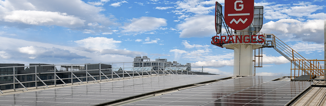 Solar panels on roof of production facility in Gränges Shanghai.
