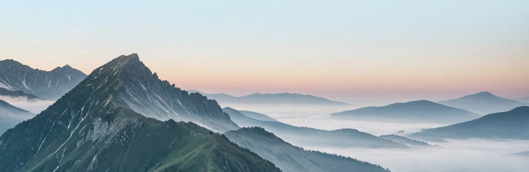 Mountain horizon symbolically representing Gränges' growth strategy.