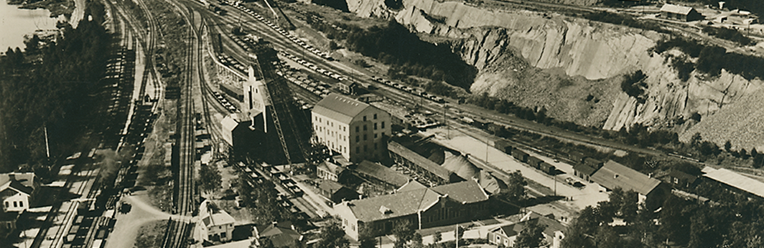 Aerial photo of the production in Grängesberg area in 1932.