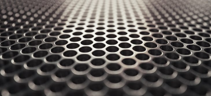 Perforated aluminium sheet.