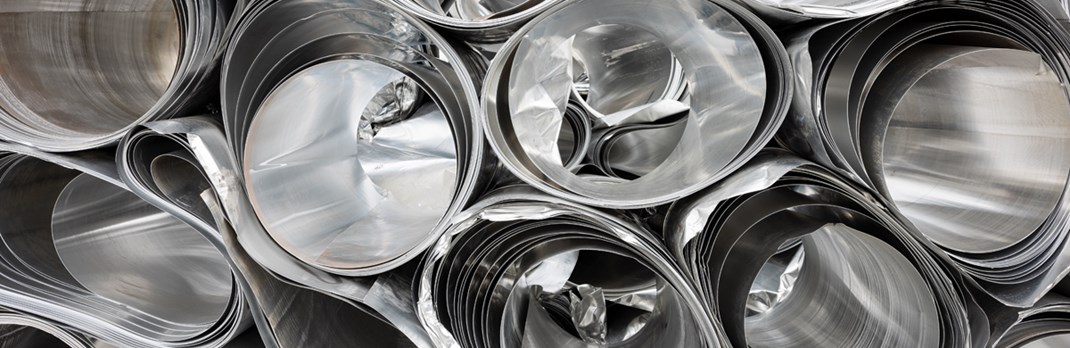 Aluminium scrap for recycling.