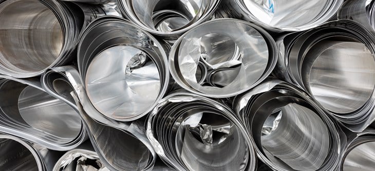 Aluminium scrap for recycling.