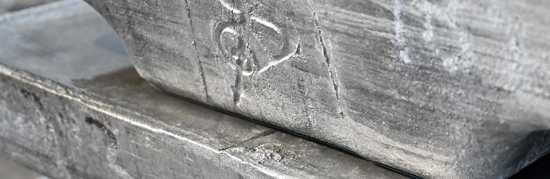 Close up of Scepter, Inc. recycled aluminium ingots.