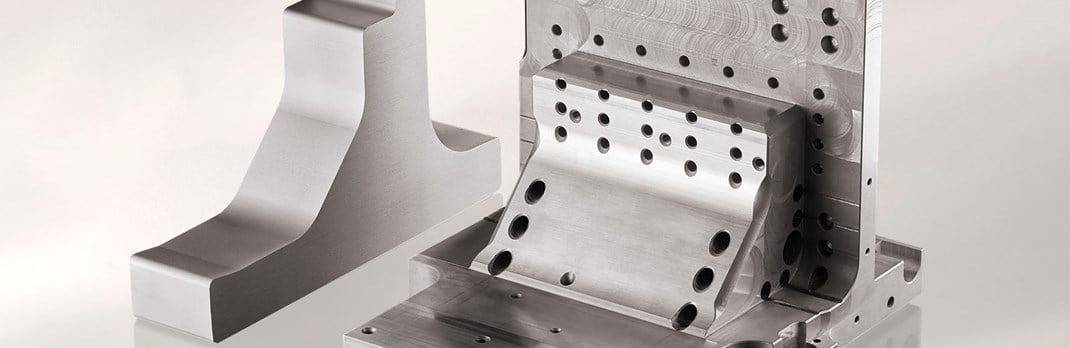 Example of a near next shape extrusion (left) used to produce a customer's part (right).