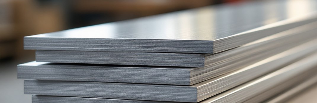 Stack of aluminium thick plates.