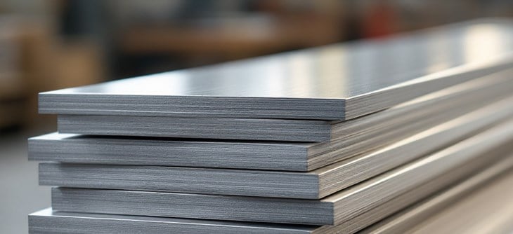 Stack of aluminium thick plates.